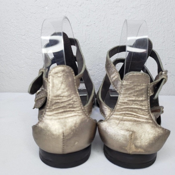 Giuseppe Zanotti Gladiators Gold Leather Flat Sandals Ankle Buckle - Picture 5 of 11